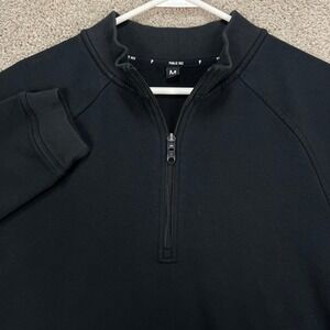 Public Rec Mens Black‎ 1/4 Quarter Zip Pullover Sweatshirt Medium Cotton Blend